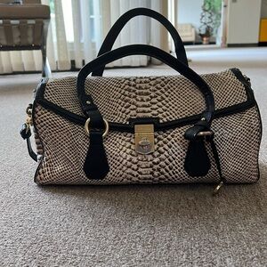 BRAHMIN PURSE BRIDGET CREAM BLACK TRIM
